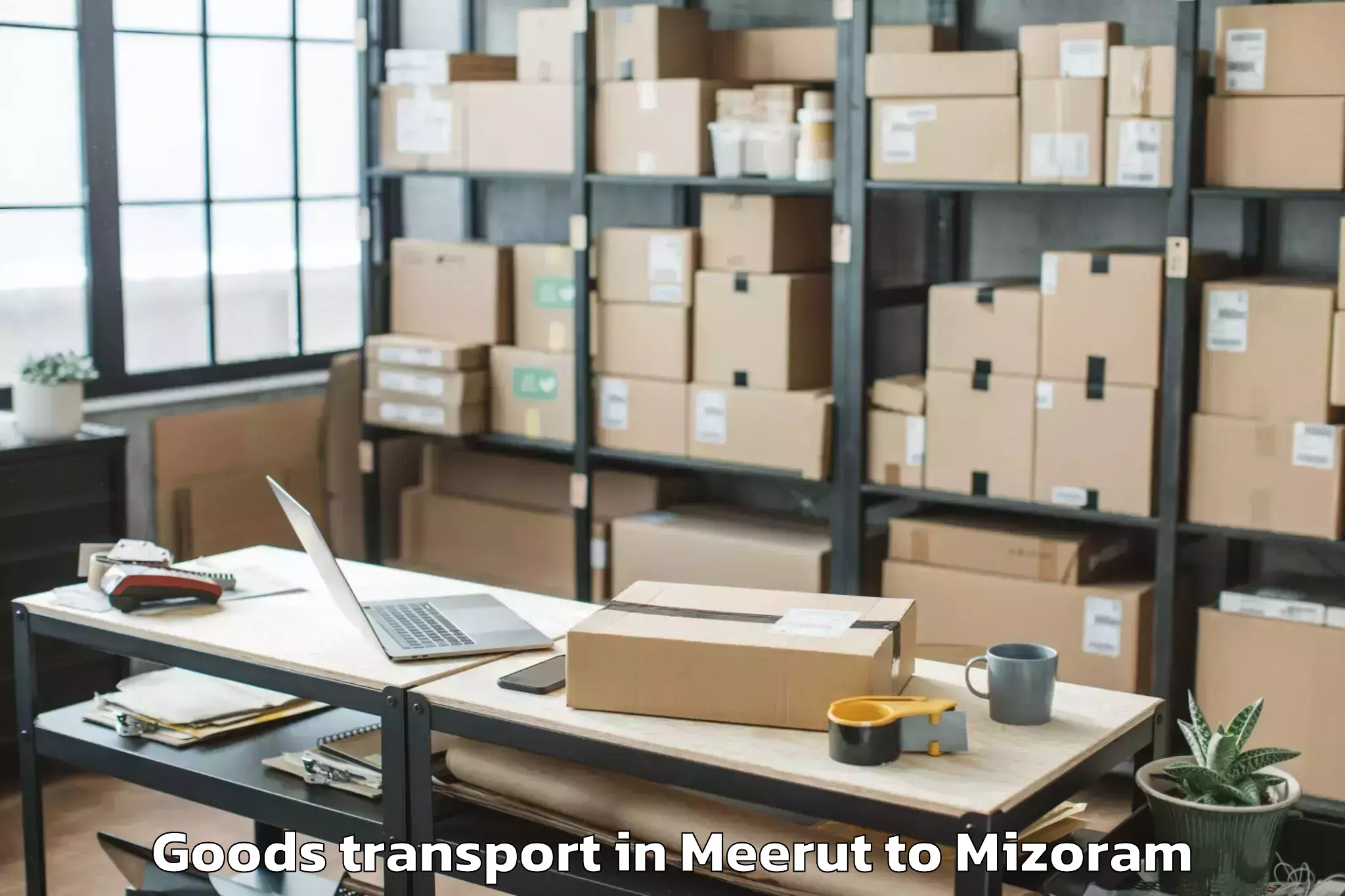 Top Meerut to Mizoram Goods Transport Available